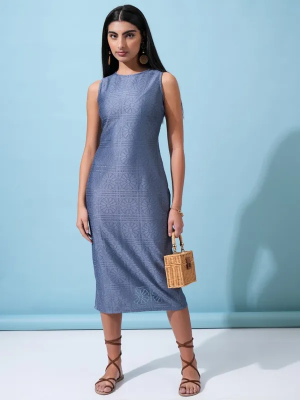 Self Design Sheath Dress