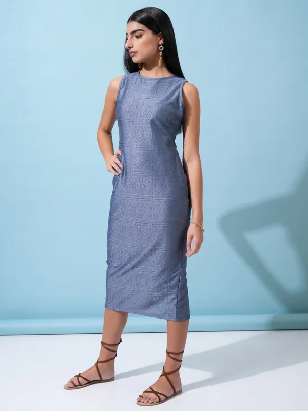 Self Design Sheath Dress