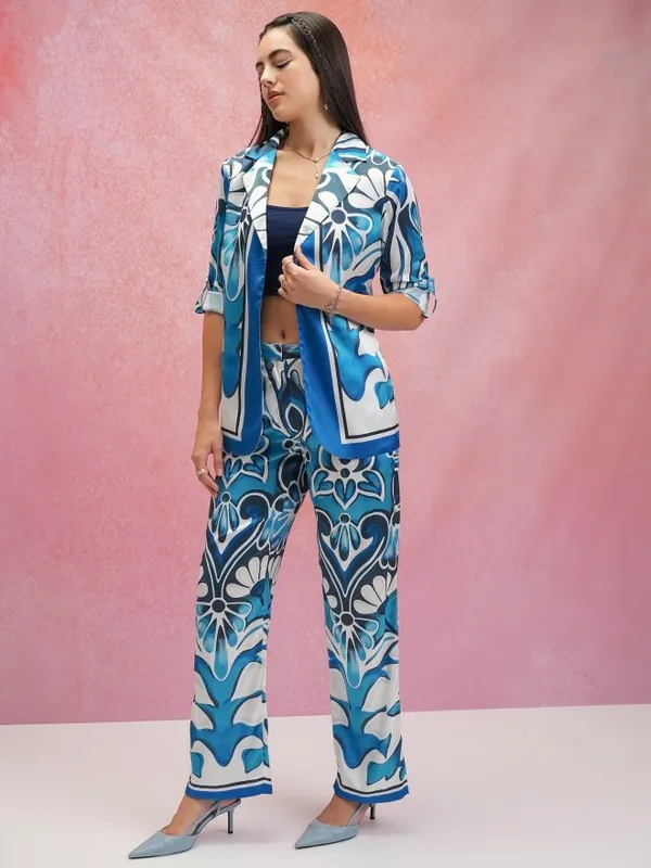  Tokyo Talkies Women Blue Co-Ords