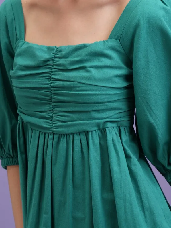 Solid Fit and Flare Dress