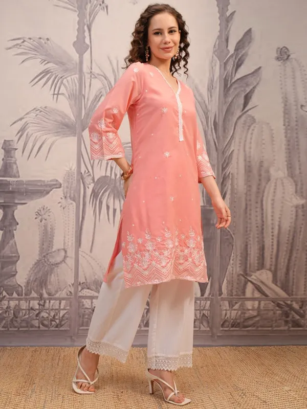 Embroidered Straight Kurta