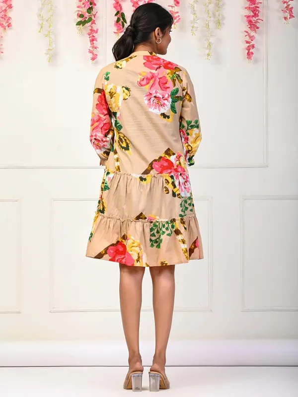  Vishudh Women Nude Printed Fit And Flare Dresses
