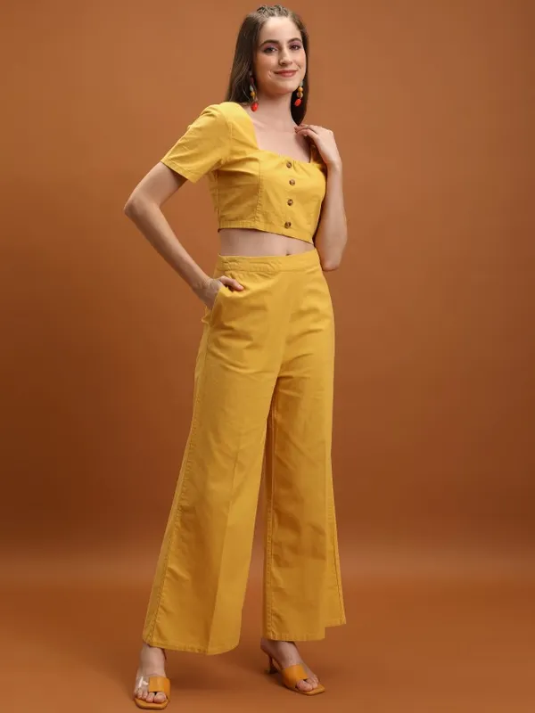  Tokyo Talkies Women Yellow Co-Ords