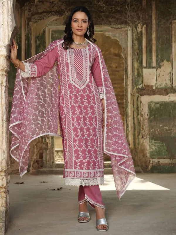 Women Kurta With Trousers & Dupatta