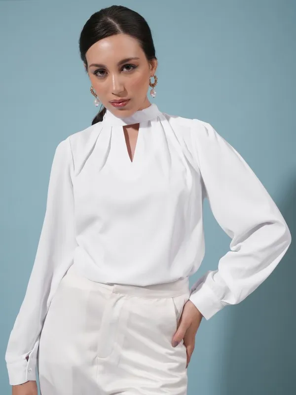  Tokyo Talkies Women White Solid Regular Tops