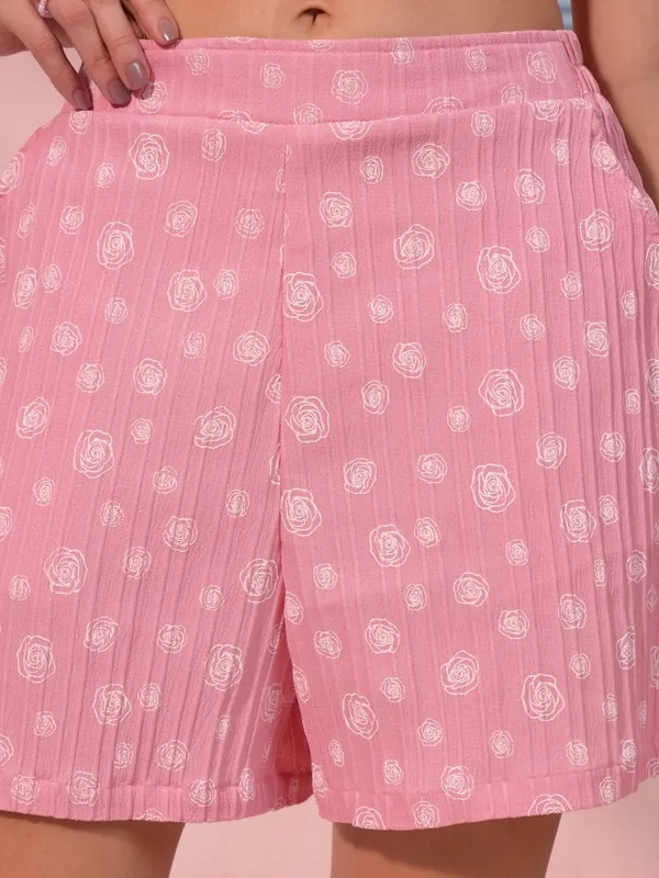 Tokyo Talkies Women Pink Top With Trouser Co-Ords