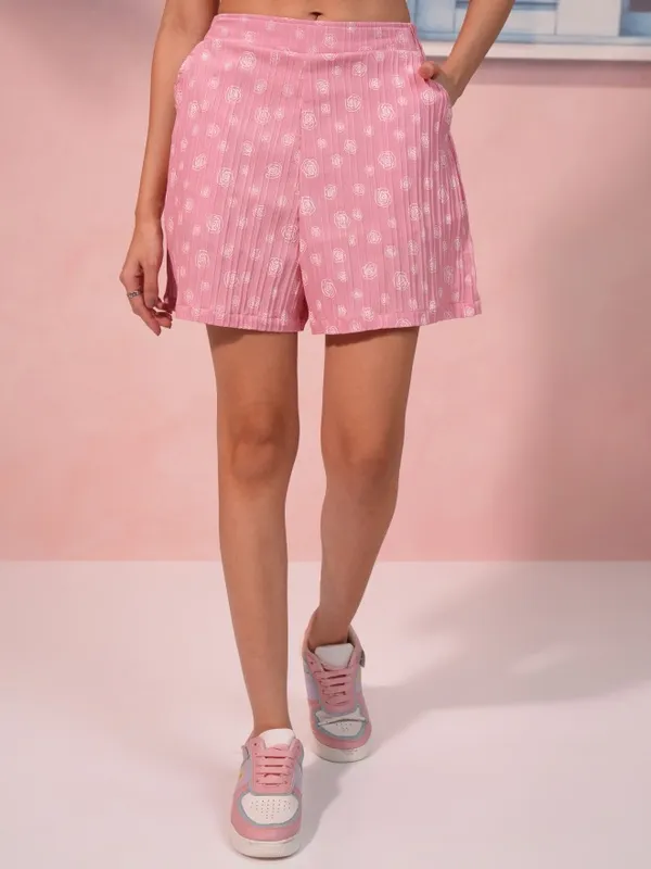 Tokyo Talkies Women Pink Top With Trouser Co-Ords