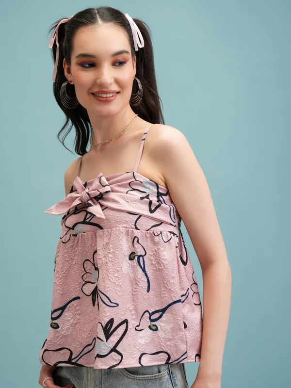 Printed Peplum Top