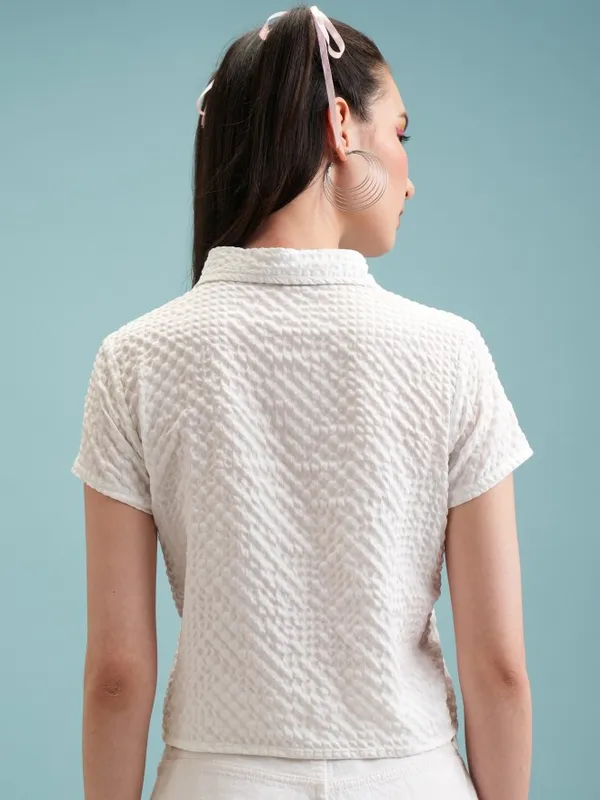 Self Design Shirt Style Top