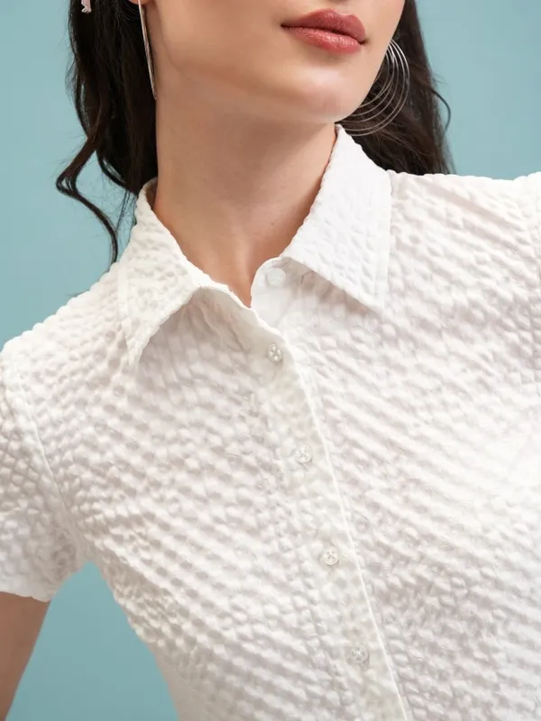 Self Design Shirt Style Top