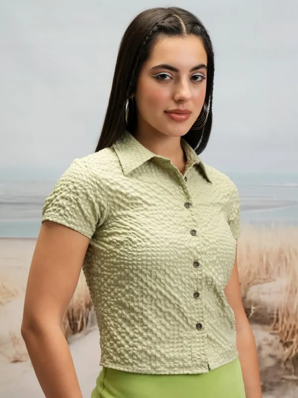 Self Design Shirt Style Top