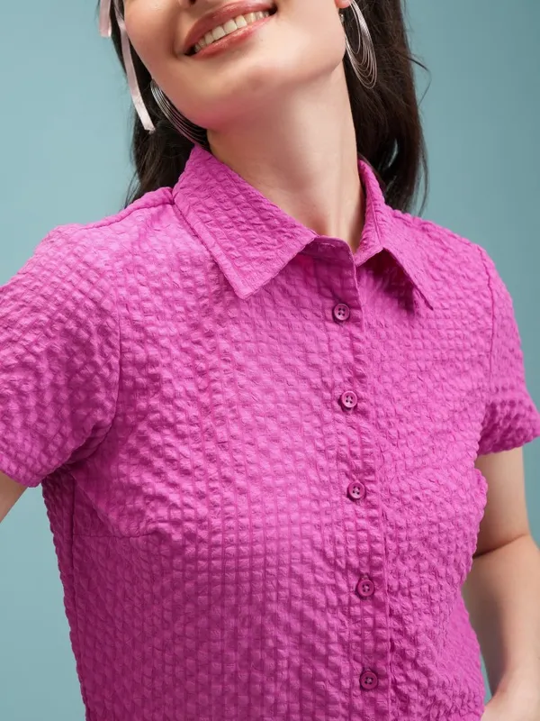 Self Design Shirt Style Top