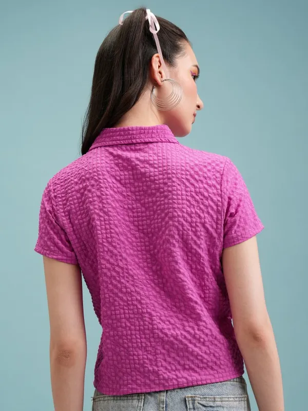 Self Design Shirt Style Top