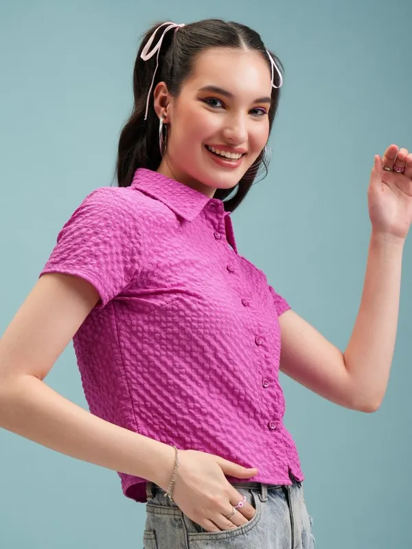 Self Design Shirt Style Top