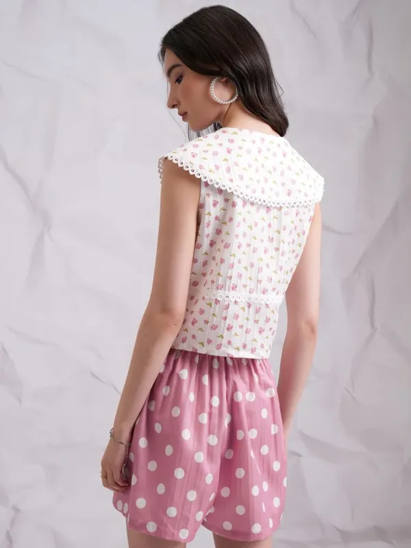Tokyo Talkies Women Pink Top With Trouser Co-Ords