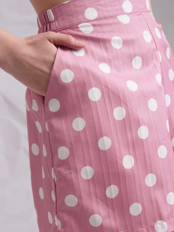 Tokyo Talkies Women Pink Top With Trouser Co-Ords