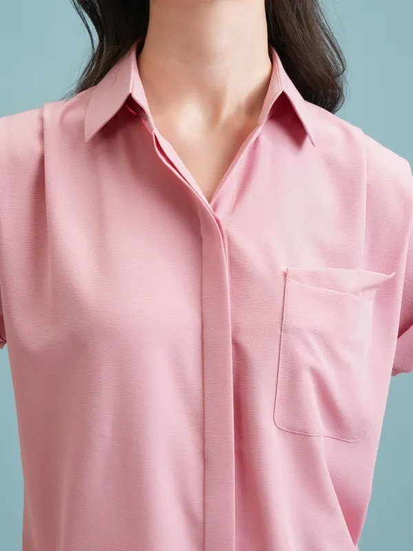  Tokyo Talkies Women Pink Self Design Casual Shirts