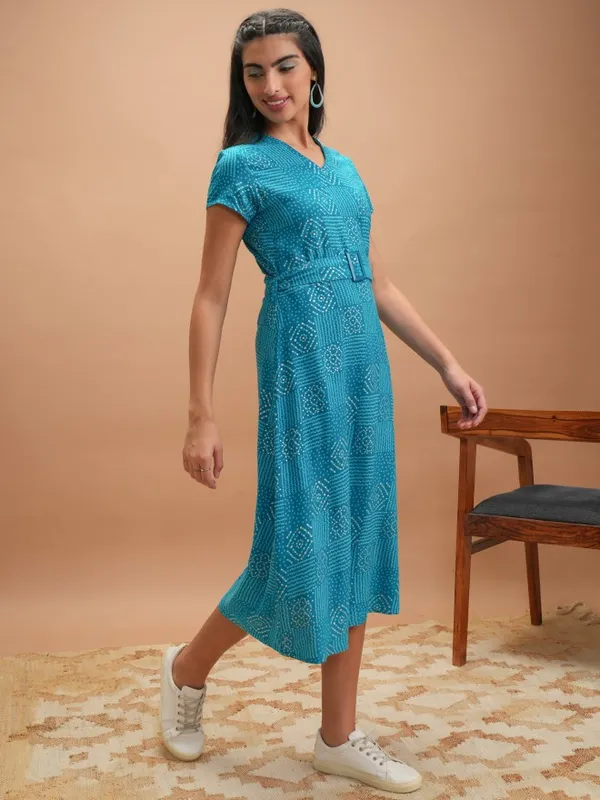 Printed A-Line Dress