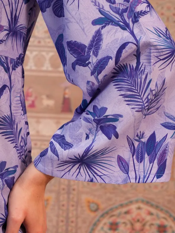  Vishudh Women Lavender Printed A-Line Kurtas