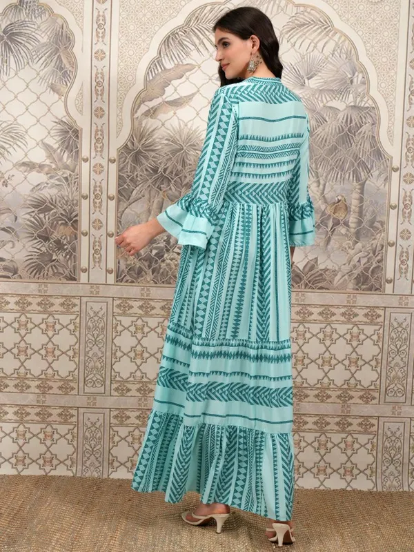 Vishudh Women Green Printed Maxi Dress