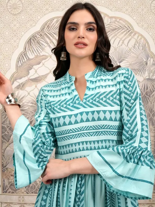 Vishudh Women Green Printed Maxi Dress