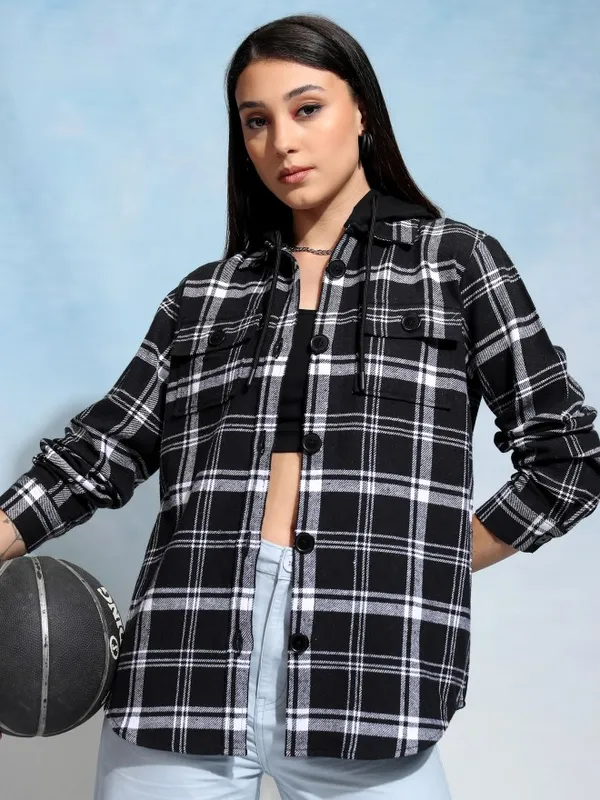 Tokyo Talkies Women Black Solid Regular Fit Casual Shirt