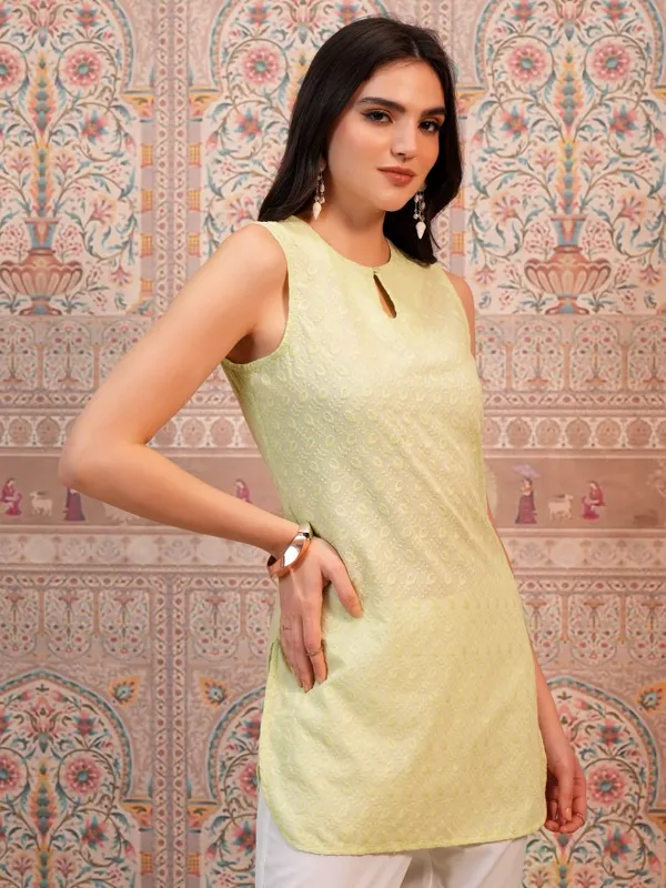 Round Neck Embroidered Tunic