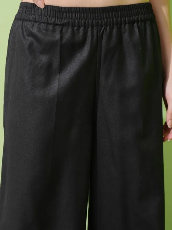 Vishudh Women Black Printed Kurta With Palazzos & Dupatta