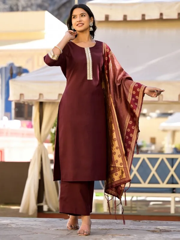 Women Kurta With Palazzo And Dupatta