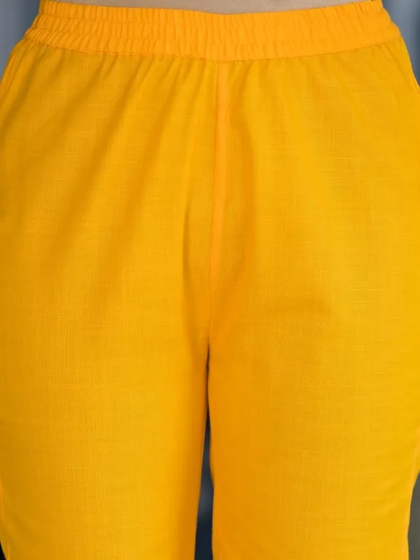  Vishudh Women Yellow Solid Kurta Sets