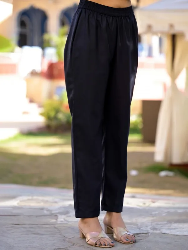  Vishudh Women Navy Blue Solid Kurta Sets