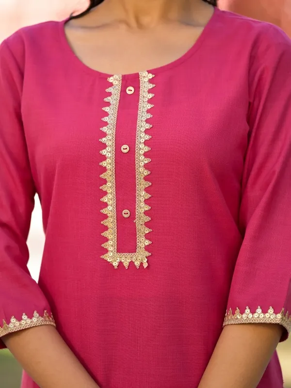  Vishudh Women Pink Solid Kurta Sets