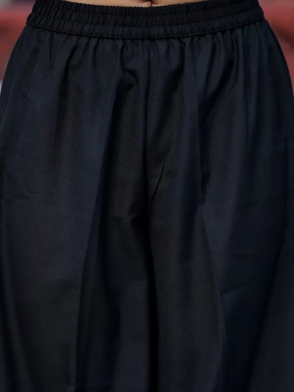 Vishudh Women Black Solid Kurta With Palazzo And Dupatta