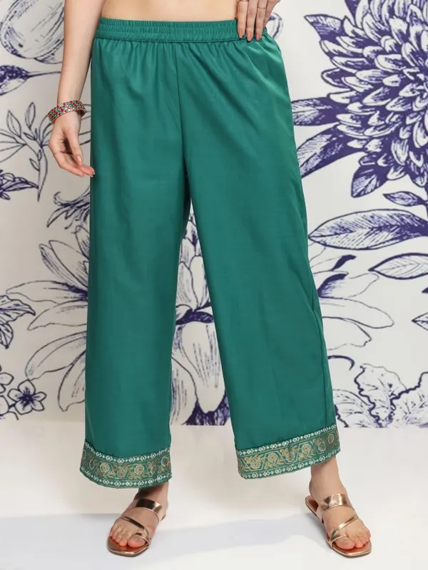 Vishudh Women Green Printed Kurta With Palazzos And Dupatta