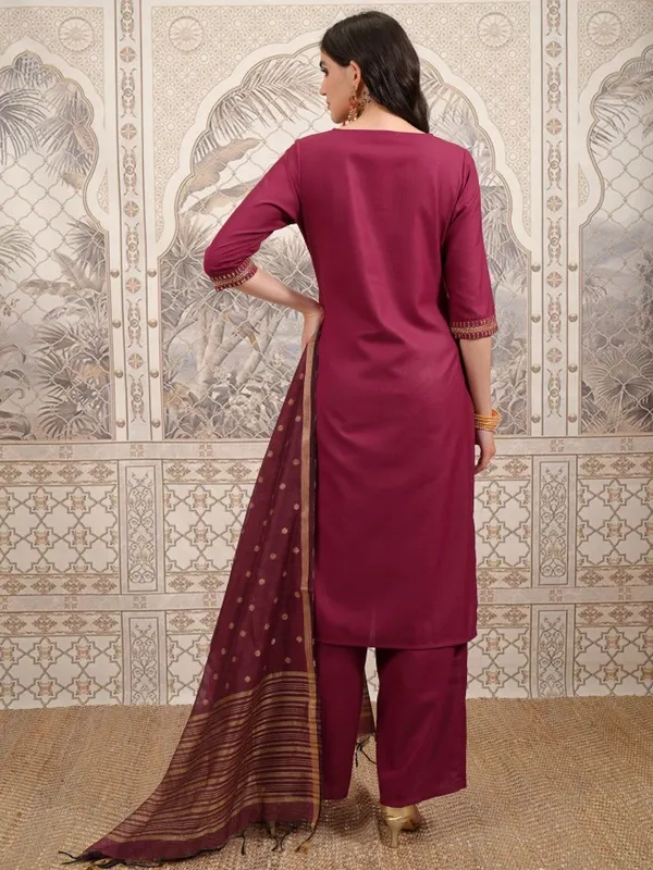 Vishudh Women Black Embroidered Kurta With Palazzo And Dupatta