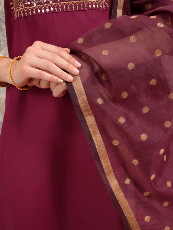 Vishudh Women Black Embroidered Kurta With Palazzo And Dupatta