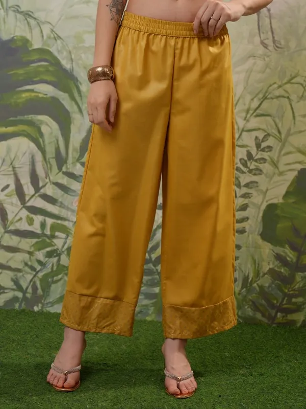 Vishudh Women Yellow Printed Kurta With Palazzos And Dupatta