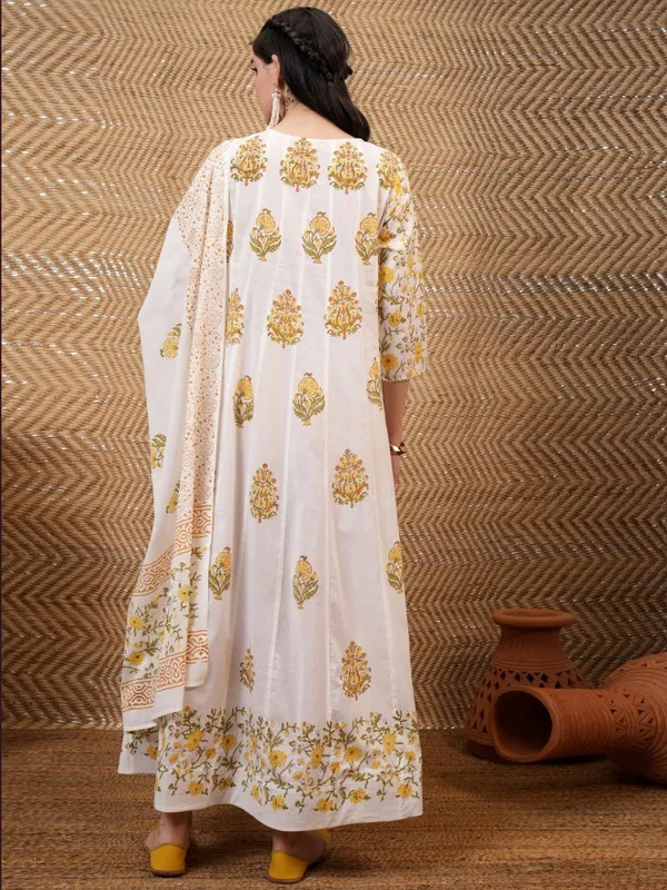  Vishudh Women White Printed A-Line Dresses