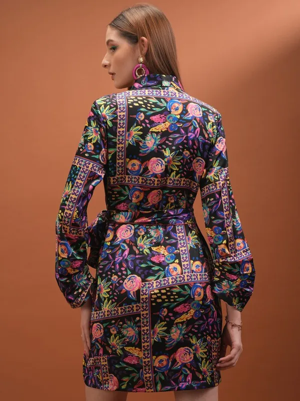 Printed Fit and Flare Dress