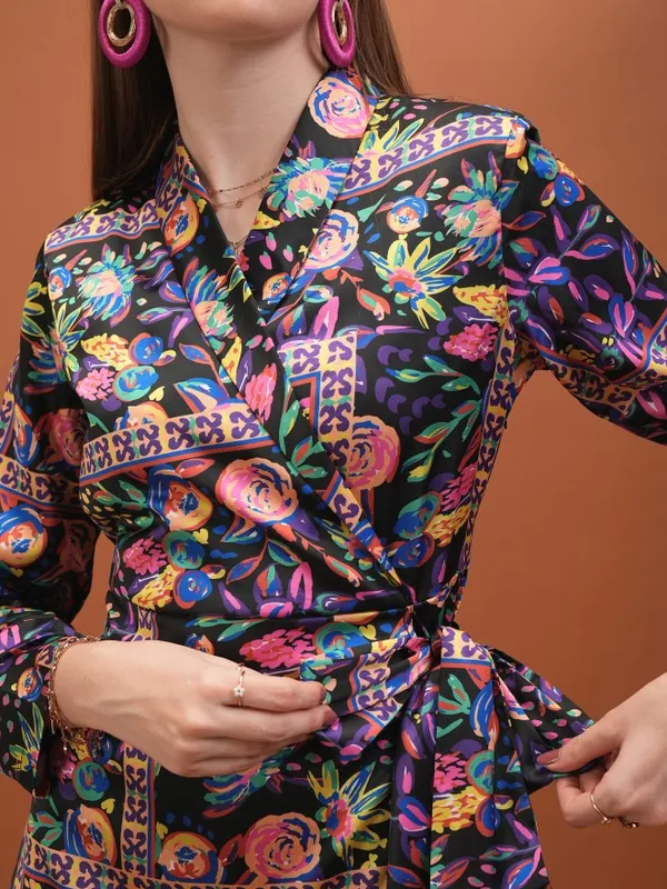  Tokyo Talkies Women Black Printed Fit And Flare Dresses