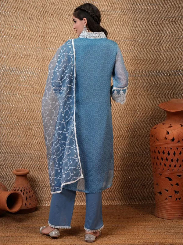  Vishudh Women Blue Embroidered Kurta Sets