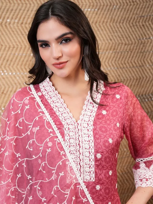  Vishudh Women Rose Embroidered Kurta Sets