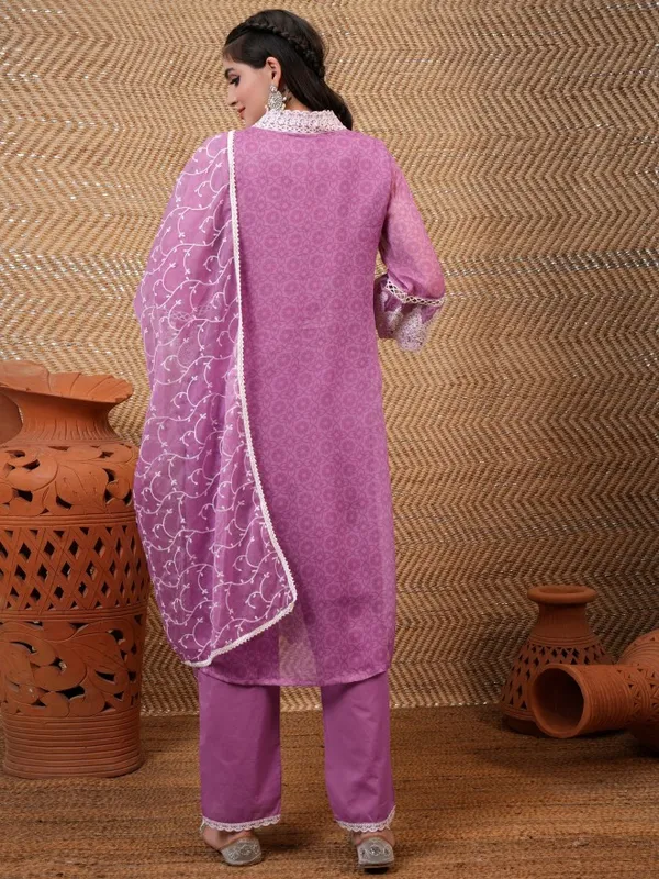  Vishudh Women Purple Embroidered Kurta Sets