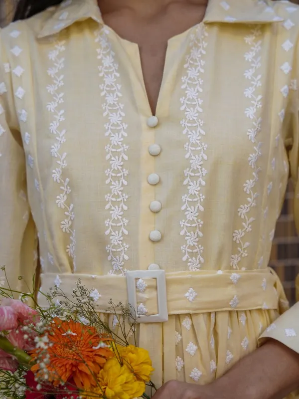 Embroidered A-Line Dress