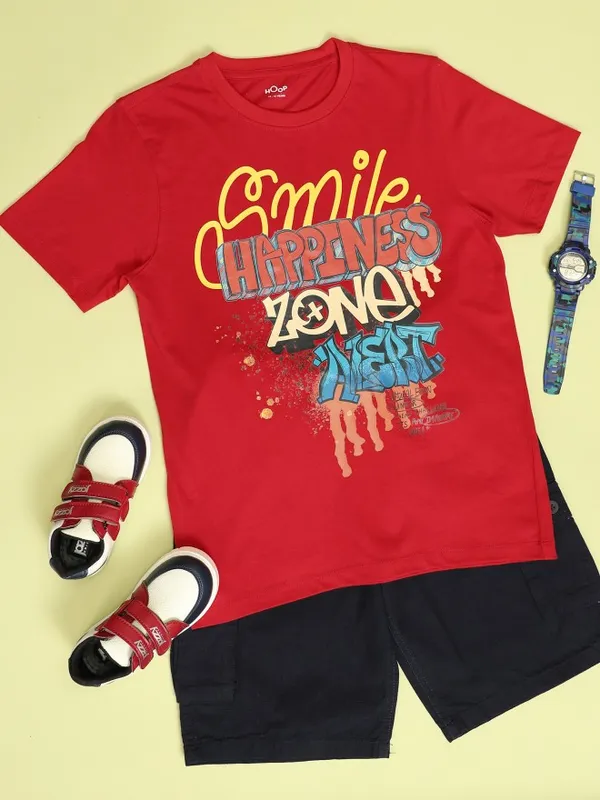 Boys Printed Round Neck T-Shirt