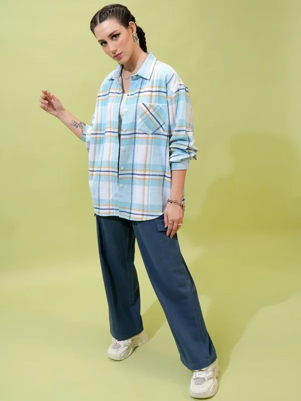  Tokyo Talkies Women White Checked Casual Shirts