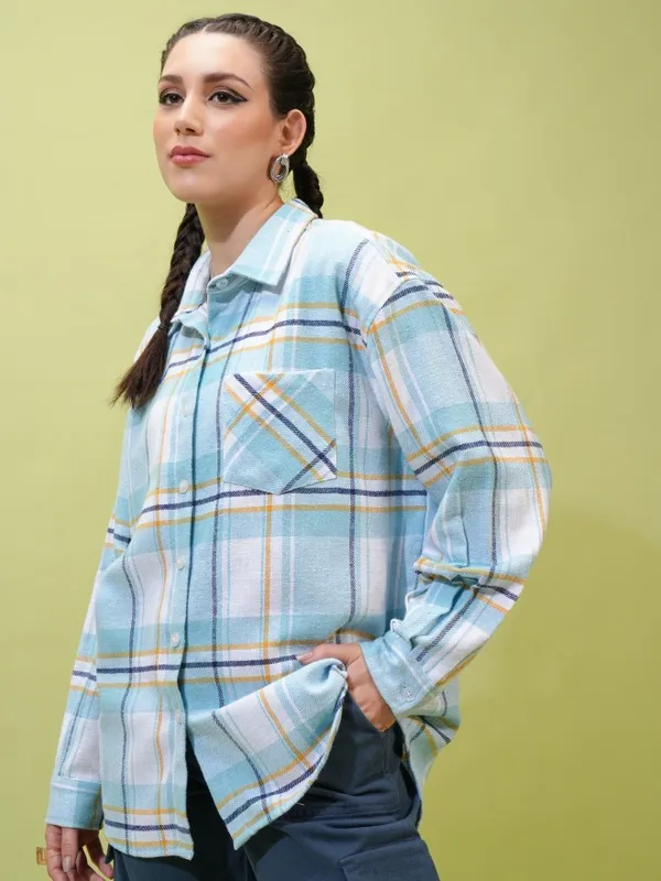  Tokyo Talkies Women White Checked Casual Shirts