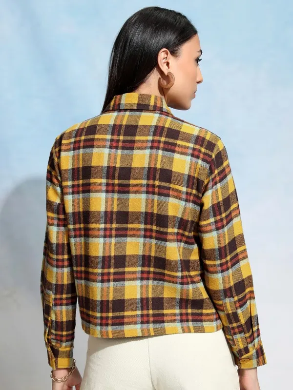 Tokyo Talkies Women Brown Solid Regular Fit Casual Shirt