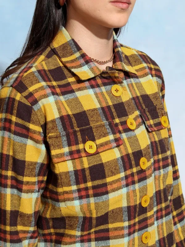 Tokyo Talkies Women Brown Solid Regular Fit Casual Shirt