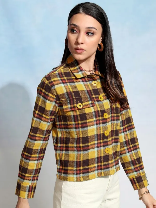 Tokyo Talkies Women Brown Solid Regular Fit Casual Shirt